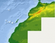 تحميل موزايك نموذج الارتفاع الرقمى لمكوك البعثة الطبوغرافية للرادار SRTM  يغطي المغرب