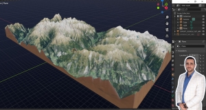 شرح كيفية انشاء مقطع طبوغرافي ثلاثي الابعاد على برنامج البليندر Blender 3D
