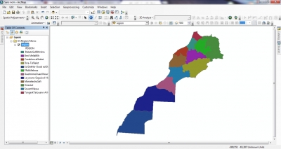 shape file  التقسيم الجهوي الجديد 2015 المغرب